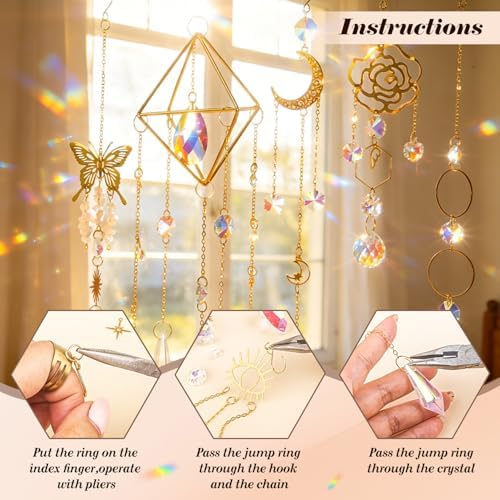 407 pcs DIY Sun Catchers for Adults, DIY Suncatchers Making Kits,Hanging Decorative Suncatcher, Crystals Rainbow Maker for Indoor Home Decor - Image 5