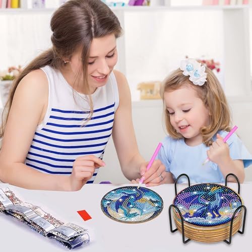 Dragon Diamond Art Coasters, Diamond Painting Coaster Kit for Adults - Image 4