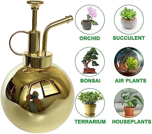 Stainless Steel Plant Sprayer, Small Watering Can, Modern Gardening Tool for Indoor Potted Plants, Gold Color - Image 6