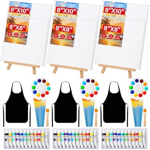 84 Pcs Sip and Paint Kit for Adults, Couples Painting Kit Date Night by Evatage