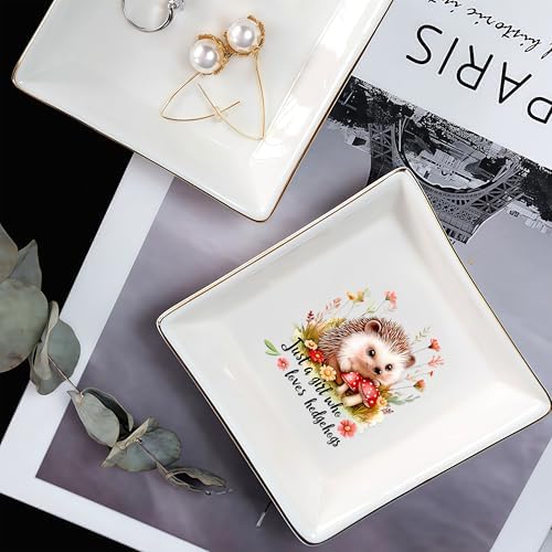 Hedgehog Jewelry Ring Holder Dish Tray, Gifts For Women Teens Girls, Hedgehog Lovers Themed Stuff Things Decor Merch, Home Room Ring Earrings Necklace Organizer Holder! - Image 5