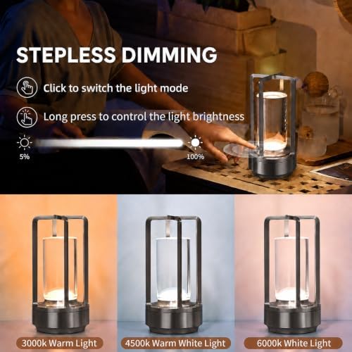Cordless Table Lamp, Rechargeable LED Decorative Lamp - Image 6