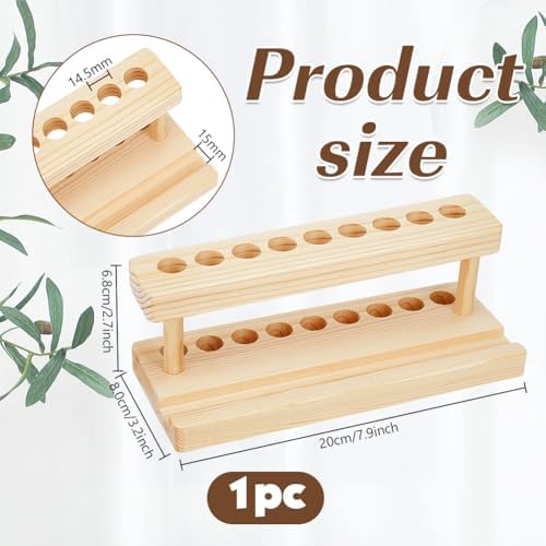 PH PandaHall Wooden Pen Display Stand Wood Pencil Holder for Desk, Solid Wood Pen Organizer with 9 Slots and Phone Holder for School Office Home Store, 7.87x3.15x2.68 inches - Image 2
