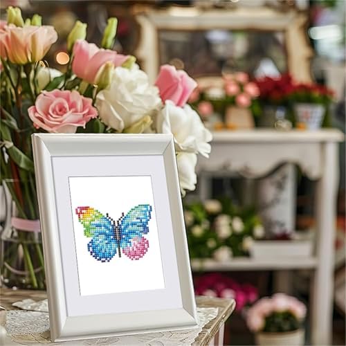 Haocy 12pcs Butterfly Mini Diamond Art Kits for Adults,Small Diamond Painting Kits Quick Gem Art for Beginner,1-Hour Postcard-Style,Paint by Diamond Mosaic,Home Wall Decor (Butterfly) - Image 2