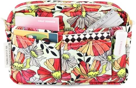 Multiple Pockets Portfolio Organizer with Zipper,Makeup Bag Pencil Pouch by E-WEICHEN