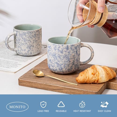 MONITO 12OZ Coffee Mugs Set of 4, Modern Ceramic Coffee Mug Set with Handle - Image 5