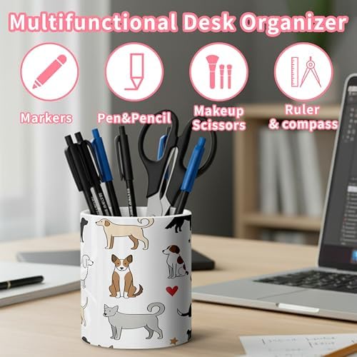 Ceramic Pen Holder Desk Accessories Brush Holder Pencil Holder Organizer - Image 4