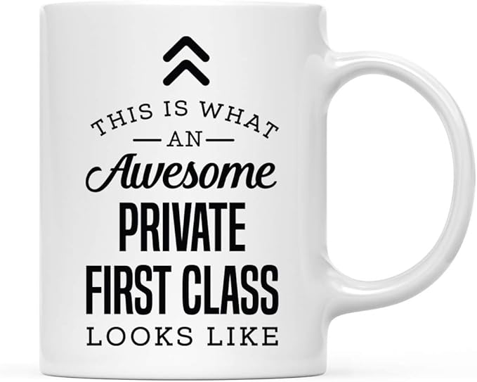 Andaz Press 11oz. Ceramic Coffee Tea Mug Thank You Gift, This is What an Awesome Private First Class Looks Like, 1-Pack, Birthday Christmas Gift Ideas Coworker Him Her, Includes Gift Box