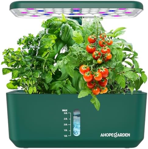 Ahopegarden Hydroponics Growing System: 10 Pods Indoor Herb Garden with LED by Ahopegarden