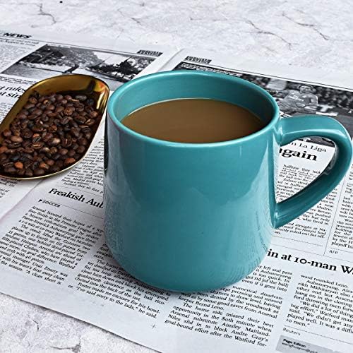 Bosmarlin Large Glossy Ceramic Coffee Mug, Tea Cup for Office and Home, 18 oz, Suitable for Dishwasher and Microwave, 1 Pack (Aquamarine) - Image 4