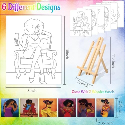 AmazingSpark 62 Pcs 6 Sets Paint Sip Kit for Adults, Elegant Lady - Image 4
