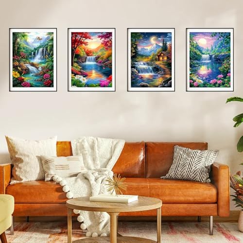 DOZEEZOP 4-Pack Diamond Art Kit for Adults, 5D Diamond Painting 12x16 Inch - Image 6