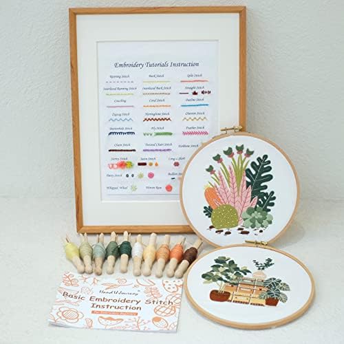HAND U JOURNEY Embroidery Stitch Kit, 28 Stitches, 2 Plant & Home Themes - Image 3