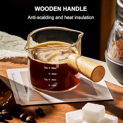 PARACITY Espresso Measuring Cup with Handle, 3.5 oz Double-Spout Glass - Image 4