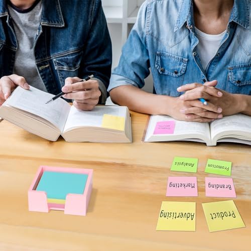Beego Sticky Note Holder Organizer - 3x3 in Lightpink Acrylic Notepad Holder Acrylic Sticky Note Dispenser Cute Memo Holder (NO PADS) for Dorm Room Office Desk Organization - Image 3