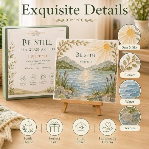 Sea Glass Ocean DIY Kit | Seaglass Mosaic Art Craft Kits for Adults - Image 2