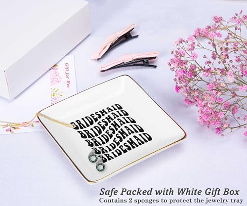 NZY Unique Bridesmaids Gifts from Bride-Bridal Shower Gifts for Sister Best Friends-Hen Night Bachelorette Party Present for Women-Wedding Present for Bridesmaid-Jewelry Tray Trinket Holder Ring Dish - Image 2