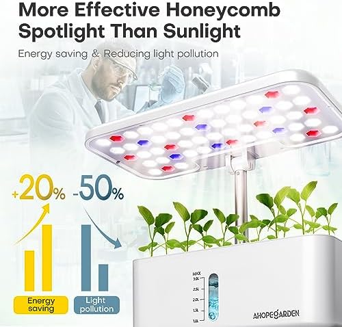 Ahopegarden Indoor Garden Hydroponics Growing System: 10 Pods Kit with LED - Image 2