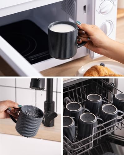 famiware Coffee Mug Set of 4, Star 12 oz Ceramic Mugs Cups Set with Handle - Image 5