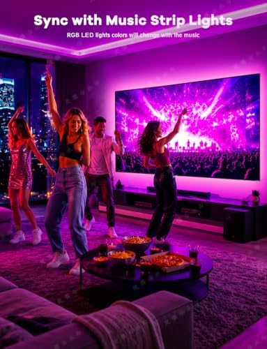 MATICOD LED Lights for TV, 13.1ft TV Lights for 45-60in, Music Sync Color Changing Tv Backlight with Bluetooth Smart App Remote Control, USB Powered RGB 5050 RGB Strip Light for Xmas Decor - Image 4
