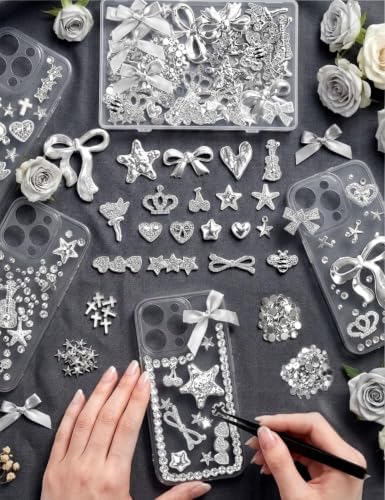 RQAYE Junk case charms,junk case Kit for Customizing Diy Cases,With Cute Bow,Flatback Pearls,Letter Beads, Aesthetic Big Decor for Personalization - Image 4