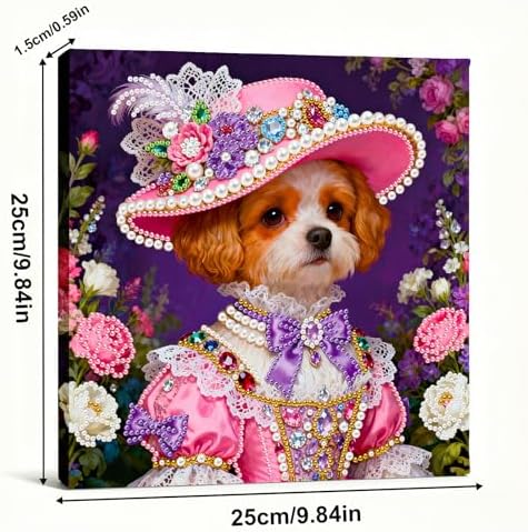 LQCrafK DIY Pearl Art Painting Handcraft Kit for Adults Beginners, Healing Stress-Relieving Home Wall Creative Design Decoration, Framed Painting with Tools-Dog - Image 6
