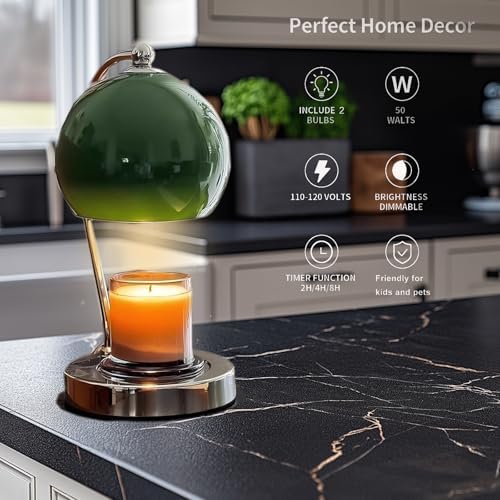 Candle Warmer Lamp, Wide Base, Timer/Dimmer(Green) - Image 3