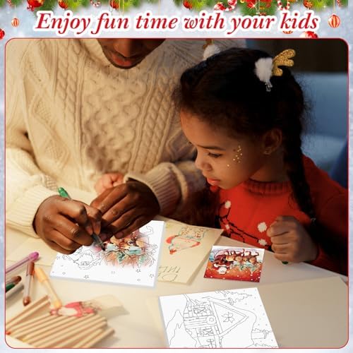 Sherr 12 Pcs Pre Drawn Canvas for Adults,Classic Xmas,8 x 8 Inch - Image 5