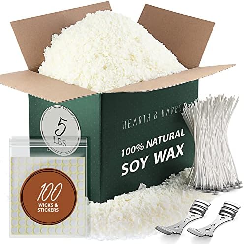 Hearth & Harbor Soy Candle Making Kit for Adults & Kids, DIY Candle Making Supplies & Soy Candle Wax for Candle Making - Natural - 5 lb Bag, Premium Soy Wax Flakes, 2 Lbs - Image 5