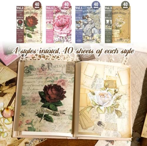 160Pcs Vintage Scrapbook Paper, Double-Sided Junk Journal Paper, 4 Styles - Image 3