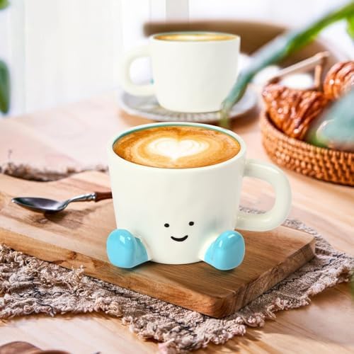 Coffee Mugs,Cute funny Mug For Women, 12.8oz/380ml Unique Ceramic Coffee Tea Cups, Office Mug Gift (blue) - Image 3