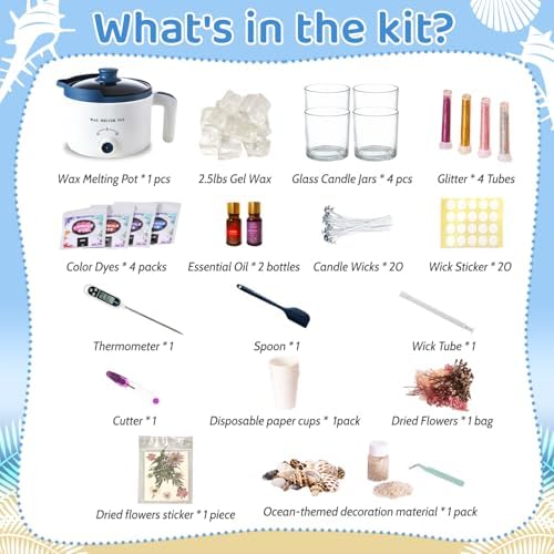 DIY Jelly Wax Candle Making Clear Kit for Adults with Jars - Image 2