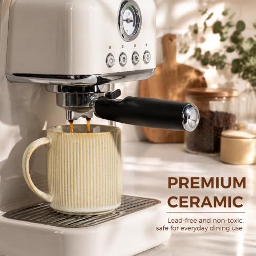 theterra Ceramic Coffee Mugs Set of 6, 14.2 oz Coffee Cups with Handle - Image 5