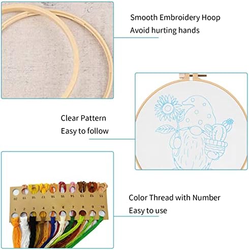 Nuberlic Embroidery Kit for Beginners Adults with Gnome Pattern - Image 4