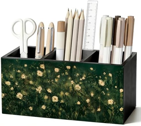 Moody Floral Pen Pencil Holder for Office Desk Accessories Decor by Unknown
