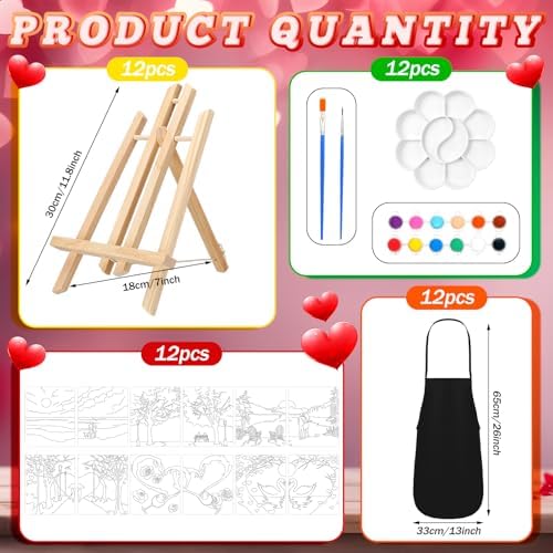 Motipuns 12 Set Couples Painting Kit Date Night Sip and Paint Kit - Image 2