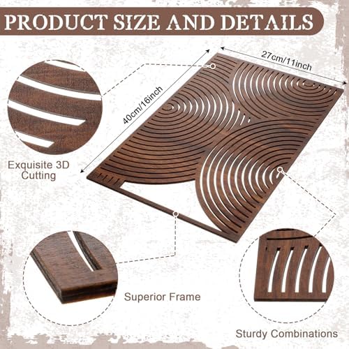 Yerliker 3 Pcs Modern Wall Decor, Retro, 15.75 x 15.75 x 1.97 Inch - Image 2
