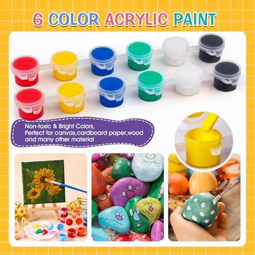 ESRICH 5 Set Canvas Painting Kit, Mini Acrylic Paint Set - Image 2