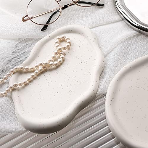 Jewelry Tray Holder, Chubby Ceramic Cloud Tray Cute Cloud Shape Trinket Dish Ring Dish Holder Organizer Aesthetic Room Decor(White#1) - Image 5
