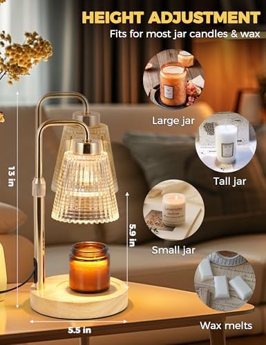 Modern Candle Warmer Lamp with 24h Cycle Timer, Dimmable Wax Melt Warmer - Image 5