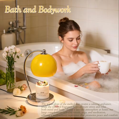 Candle Warmer Lamp Wide Base, Timer & Dimmer (Yellow) - Image 4