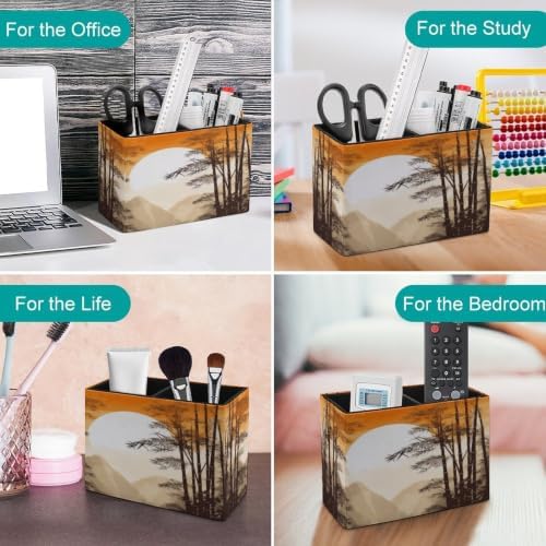 Japanese Bamboo Trees Desk Organizer Pen Holder with 2 Slots - Image 4