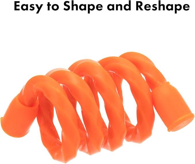 Gesipor 6 PCS 24-Inch Silicone Cable Ties Dia 5mm Reusable Steel-Core Rubber Twist Ties Bendable Cable Ties for Bundling and Holding, All Purpose Cord Tie for Indoor and Outdoor (Orange)