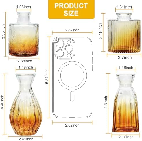 Glass Bud Vases Set of 4, Small Brown Flower Vases for Wedding Centerpieces - Image 2