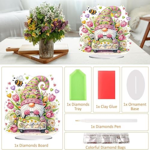 Diamond Painting Kits for Adults Beginners, 5D Full Drill Dwarf Crystal Art Desktop Ornament, DIY Single Sided Home Office Desk Decor, Creative Craft Gift Set with Tools - Image 3