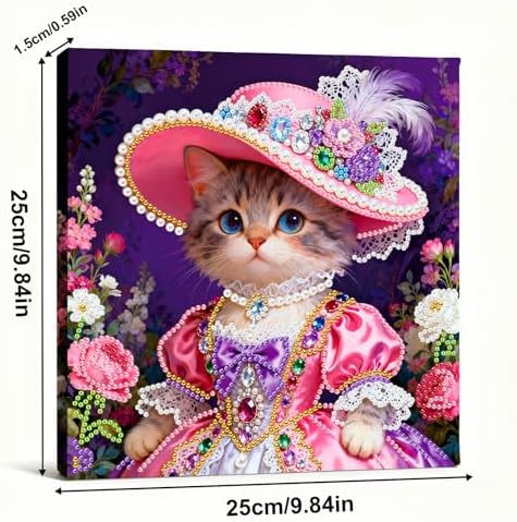 ARTopet DIY Pearl Painting Kit with Frame Gemstone Pearl Diamond Dots Beads Canvas Art Craft for Adult Beginners Display for Tabletop and Wall Mounting Home Decor-Cat - Image 5