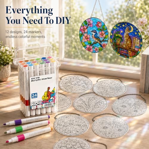 RGBMIX 36PCS DIY Flower Suncatcher Window Craft Kit for Adults - Image 5