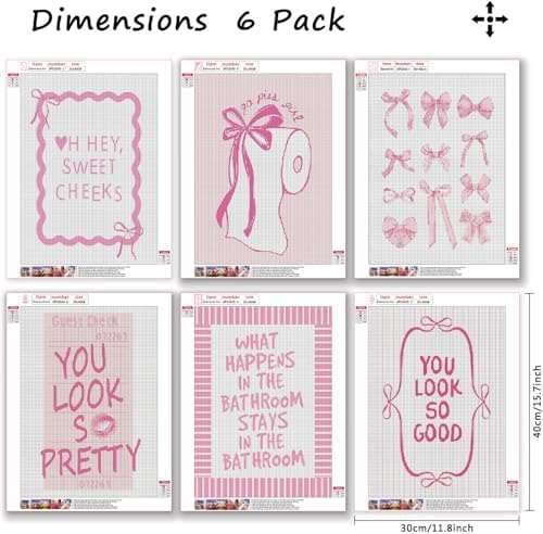 6pack pink bow Diamond Art Kits for Adult Diamond Painting Kit for Beginner - Image 5