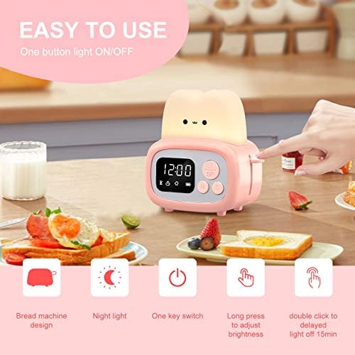 QANYI Timer Clock Night Light for Kids, Tiny Hand Size Portable LED Clock Lamp Kids Desktop Timer for Toothbrush, Learning, Exercise, Bathroom, Oven, Baking, Cooking, Table, Bedroom, Kitchen - Image 2
