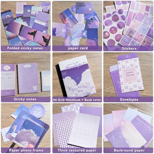 Scrapbooking Supplies Kit, A6 Grid Notebook, Vintage Junk Journaling Kit - Image 4